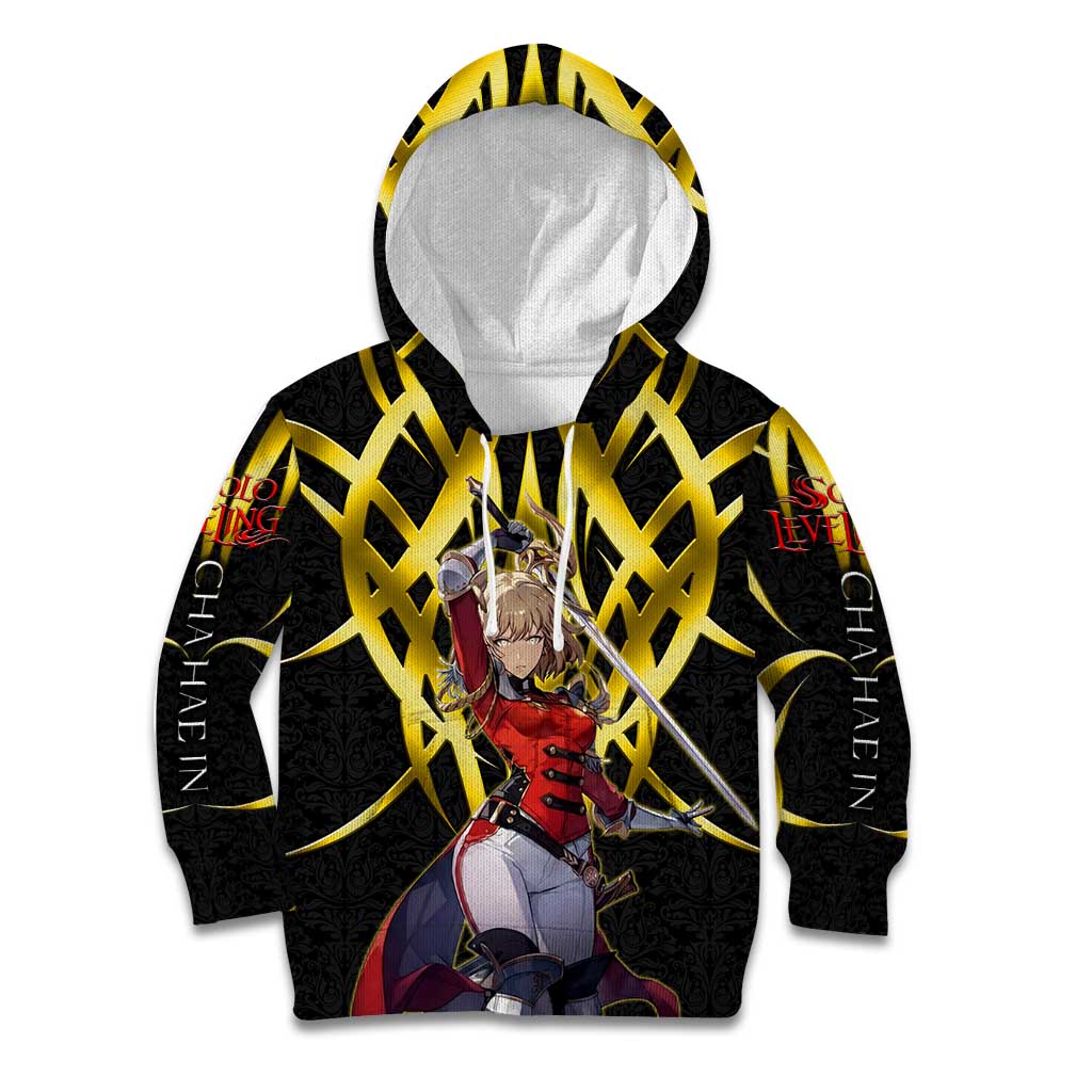 Cha Hae In Solo Leveling Kid Hoodie Golden Bladecore Anime Style