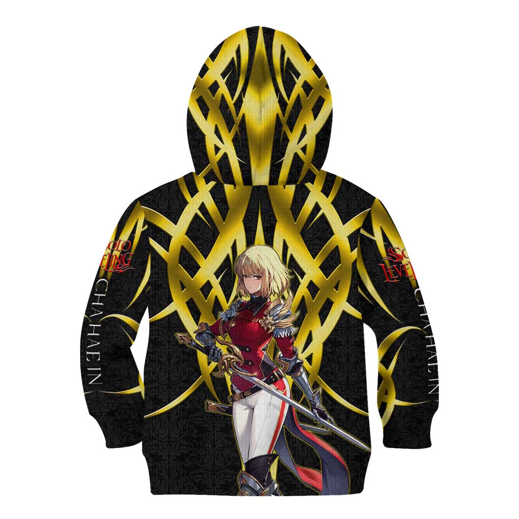 Cha Hae In Solo Leveling Kid Hoodie Golden Bladecore Anime Style