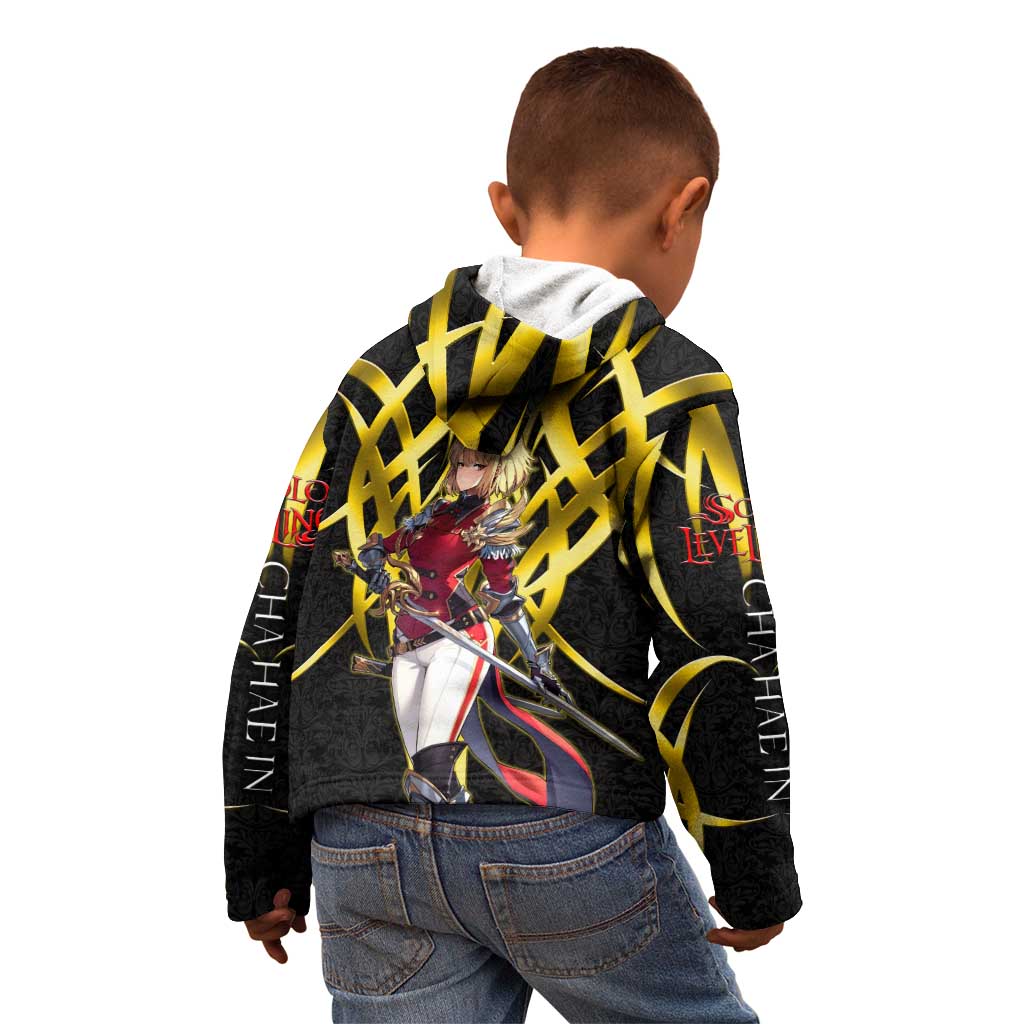 Cha Hae In Solo Leveling Kid Hoodie Golden Bladecore Anime Style