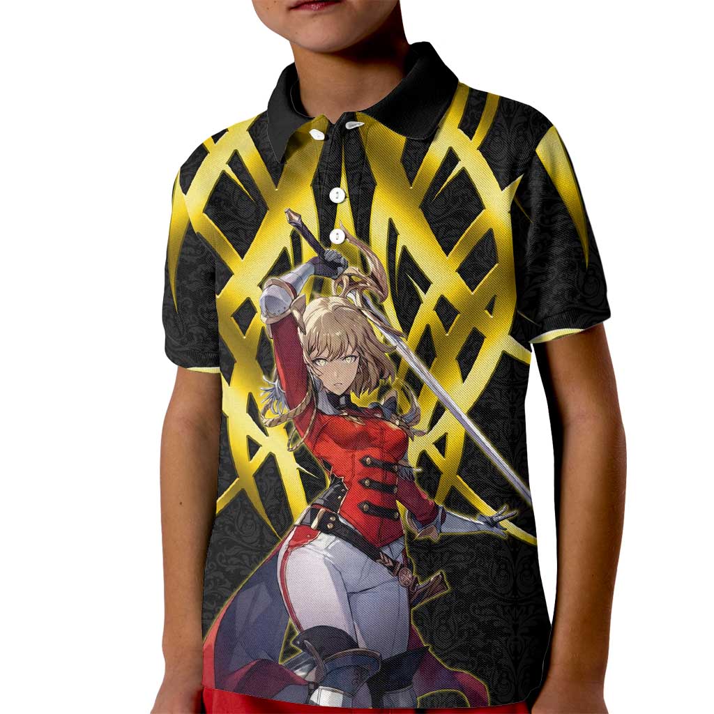 Cha Hae In Solo Leveling Kid Polo Shirt Golden Bladecore Anime Style