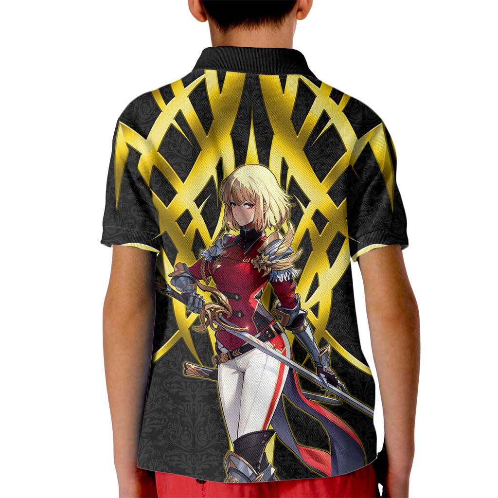 Cha Hae In Solo Leveling Kid Polo Shirt Golden Bladecore Anime Style