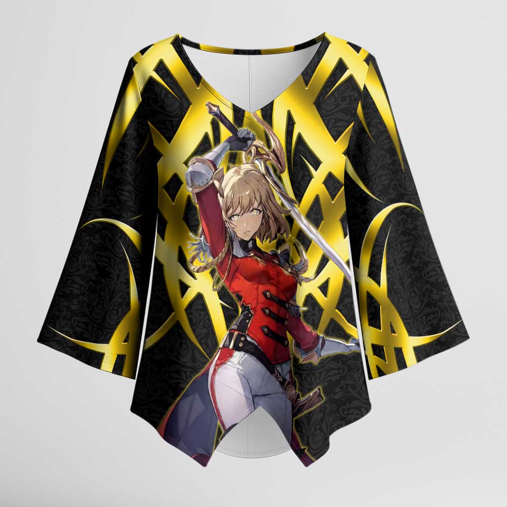 Cha Hae In Solo Leveling Kimono Sleeve Blouse Golden Bladecore Anime Style