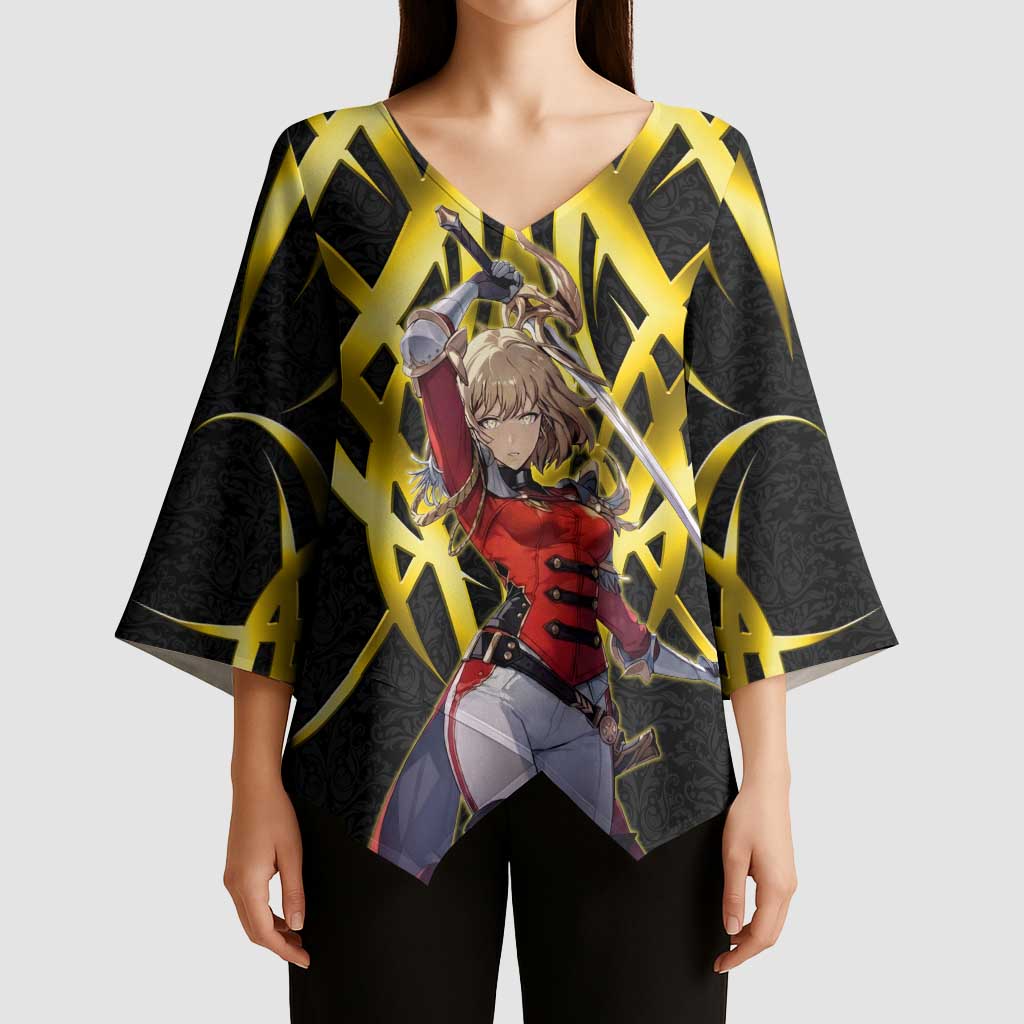 Cha Hae In Solo Leveling Kimono Sleeve Blouse Golden Bladecore Anime Style