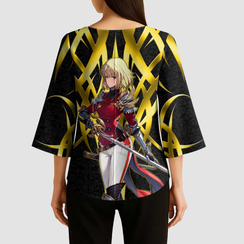 Cha Hae In Solo Leveling Kimono Sleeve Blouse Golden Bladecore Anime Style