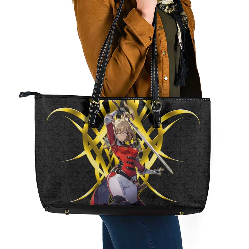 Cha Hae In Solo Leveling Leather Tote Bag Golden Bladecore Anime Style