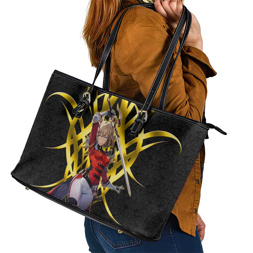 Cha Hae In Solo Leveling Leather Tote Bag Golden Bladecore Anime Style