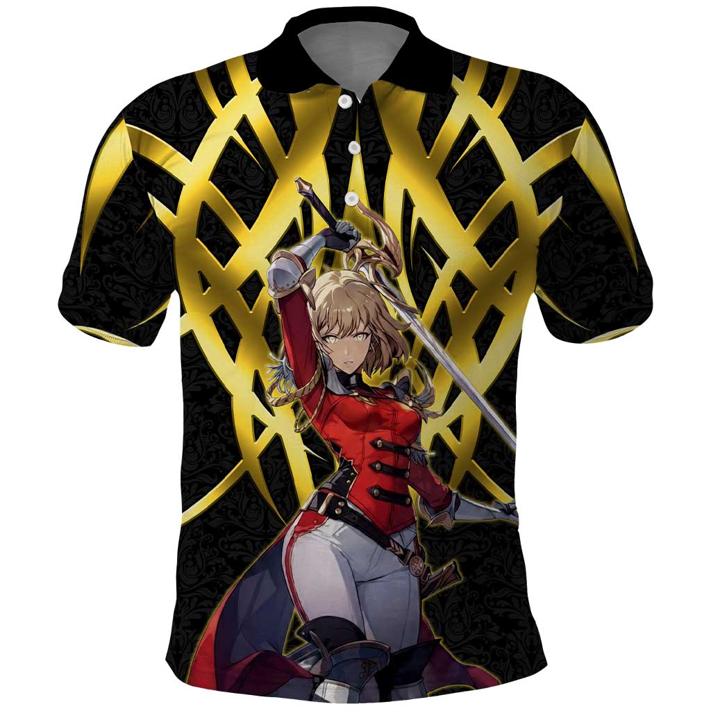 Cha Hae In Solo Leveling Polo Shirt Golden Bladecore Anime Style
