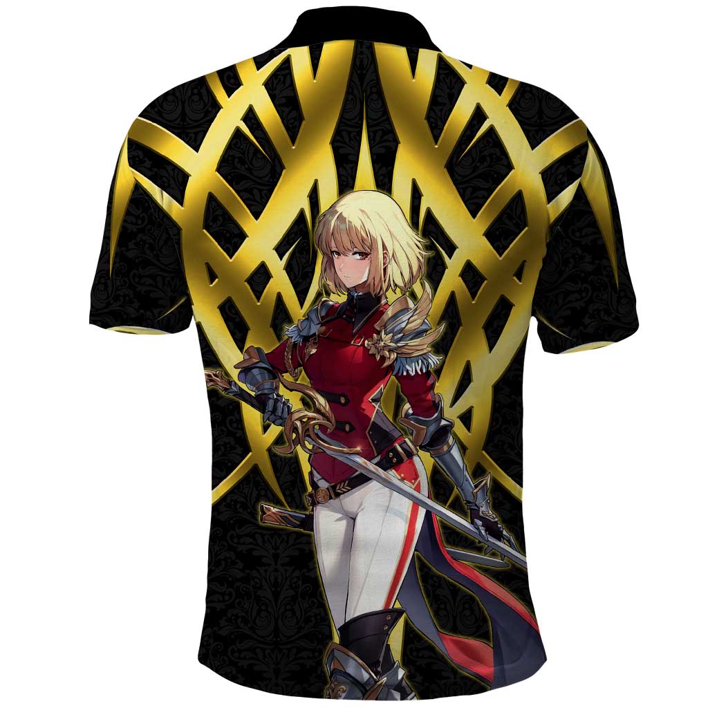 Cha Hae In Solo Leveling Polo Shirt Golden Bladecore Anime Style