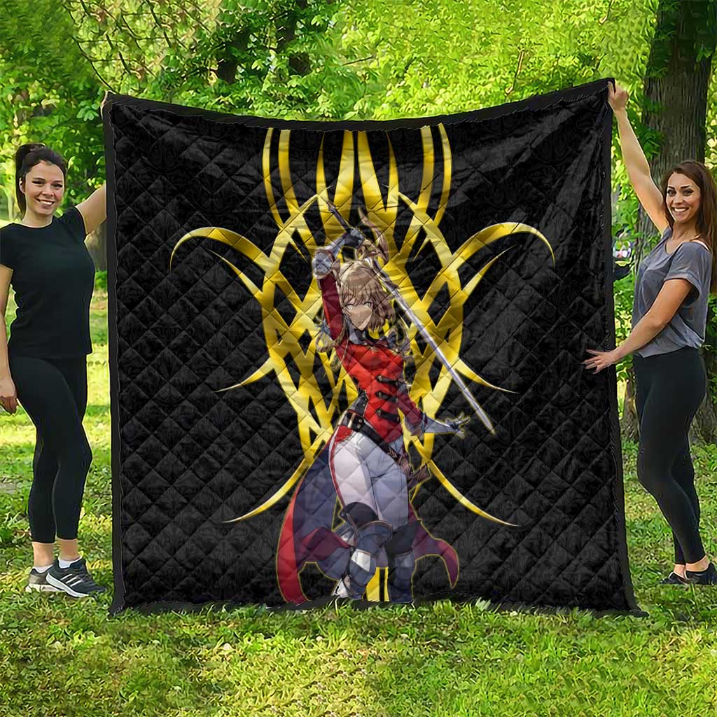 Cha Hae In Solo Leveling Quilt Golden Bladecore Anime Style