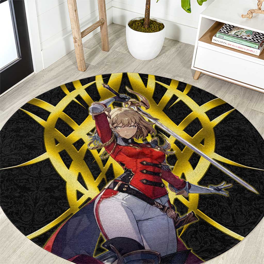 Cha Hae In Solo Leveling Round Carpet Golden Bladecore Anime Style