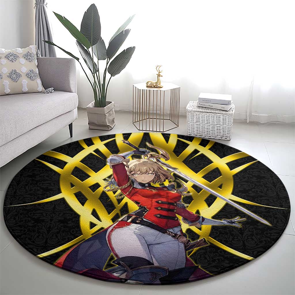 Cha Hae In Solo Leveling Round Carpet Golden Bladecore Anime Style