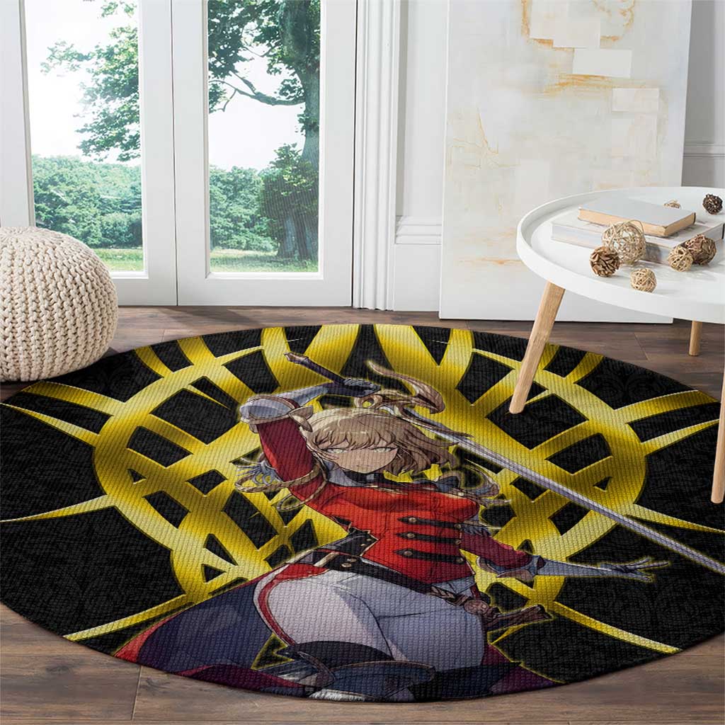 Cha Hae In Solo Leveling Round Carpet Golden Bladecore Anime Style