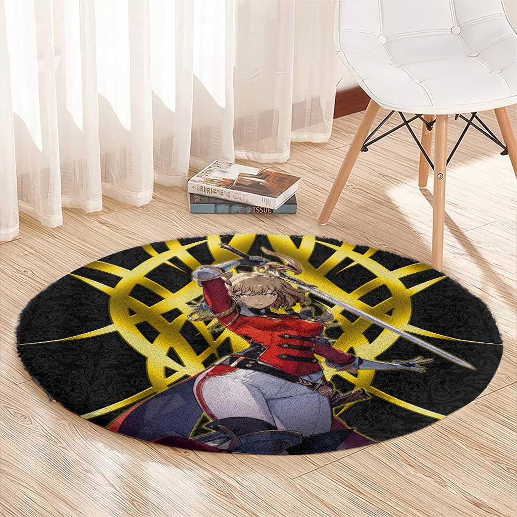 Cha Hae In Solo Leveling Round Carpet Golden Bladecore Anime Style