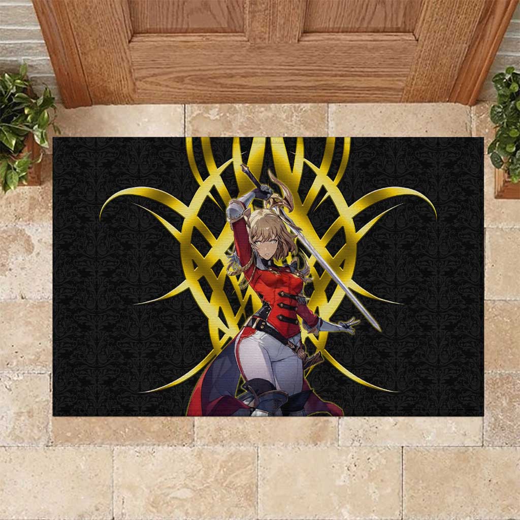 Cha Hae In Solo Leveling Rubber Doormat Golden Bladecore Anime Style
