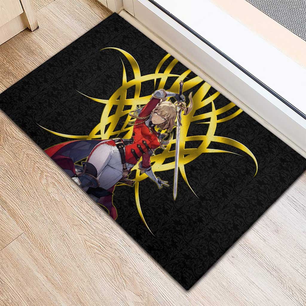 Cha Hae In Solo Leveling Rubber Doormat Golden Bladecore Anime Style
