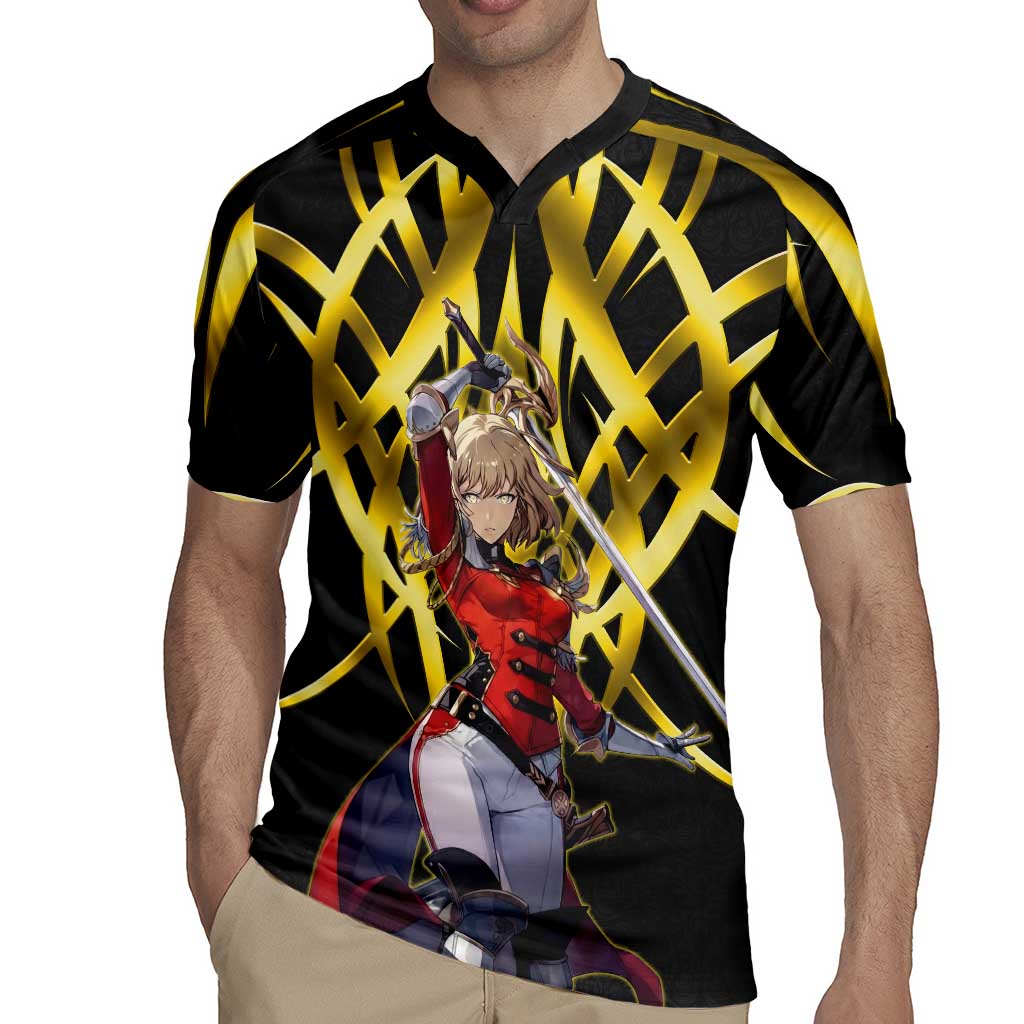 Cha Hae In Solo Leveling Rugby Jersey Golden Bladecore Anime Style