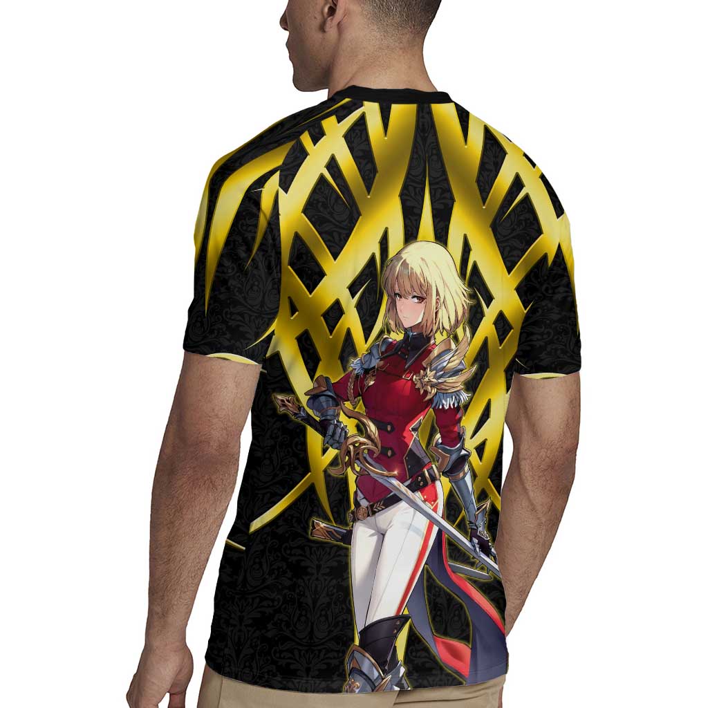 Cha Hae In Solo Leveling Rugby Jersey Golden Bladecore Anime Style