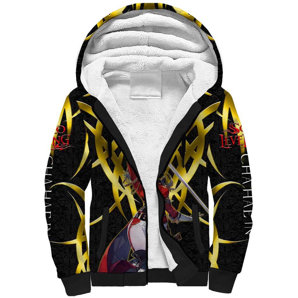 Cha Hae In Solo Leveling Sherpa Hoodie Golden Bladecore Anime Style