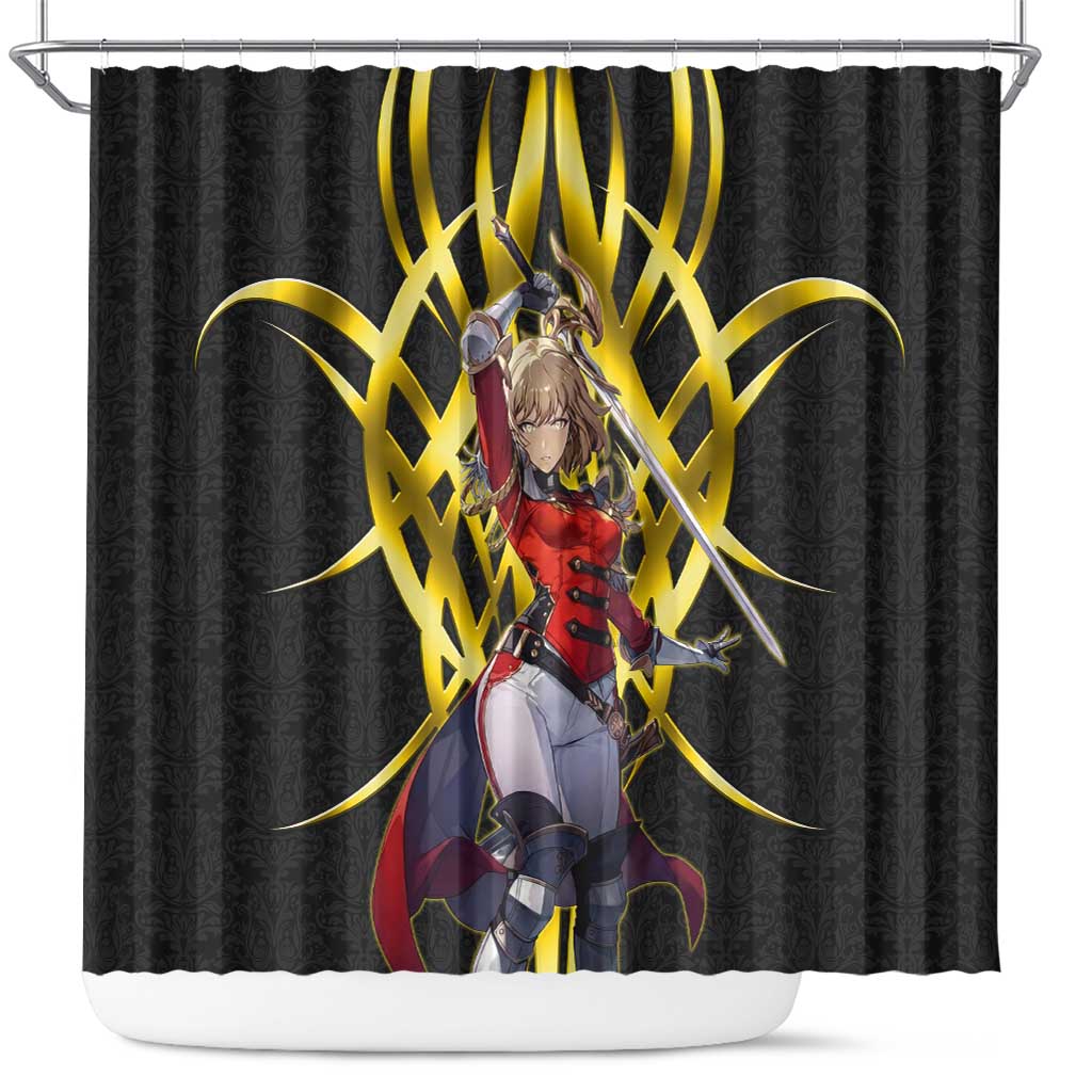 Cha Hae In Solo Leveling Shower Curtain Golden Bladecore Anime Style