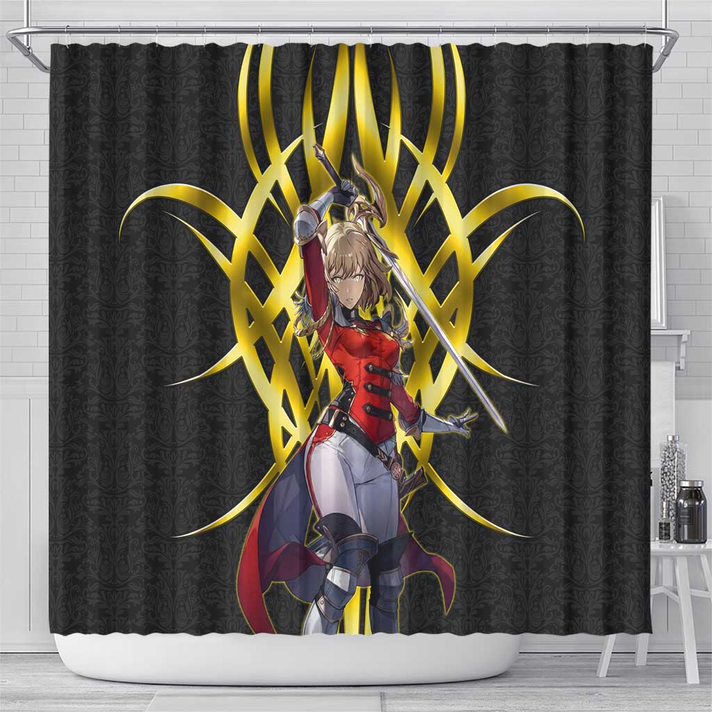 Cha Hae In Solo Leveling Shower Curtain Golden Bladecore Anime Style