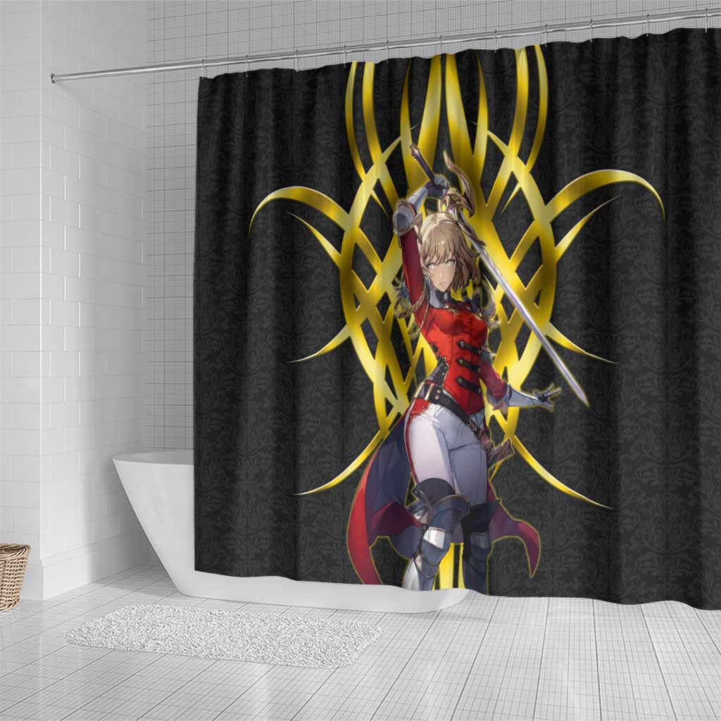 Cha Hae In Solo Leveling Shower Curtain Golden Bladecore Anime Style