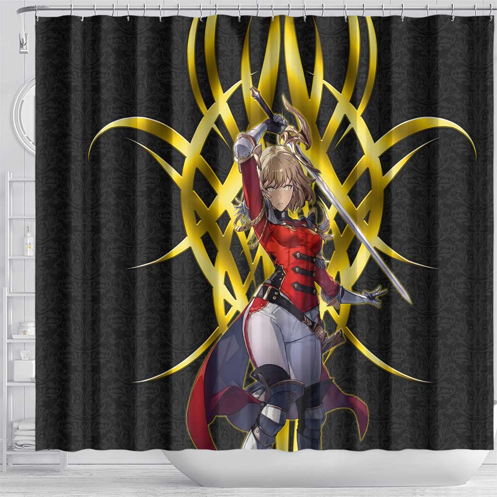 Cha Hae In Solo Leveling Shower Curtain Golden Bladecore Anime Style
