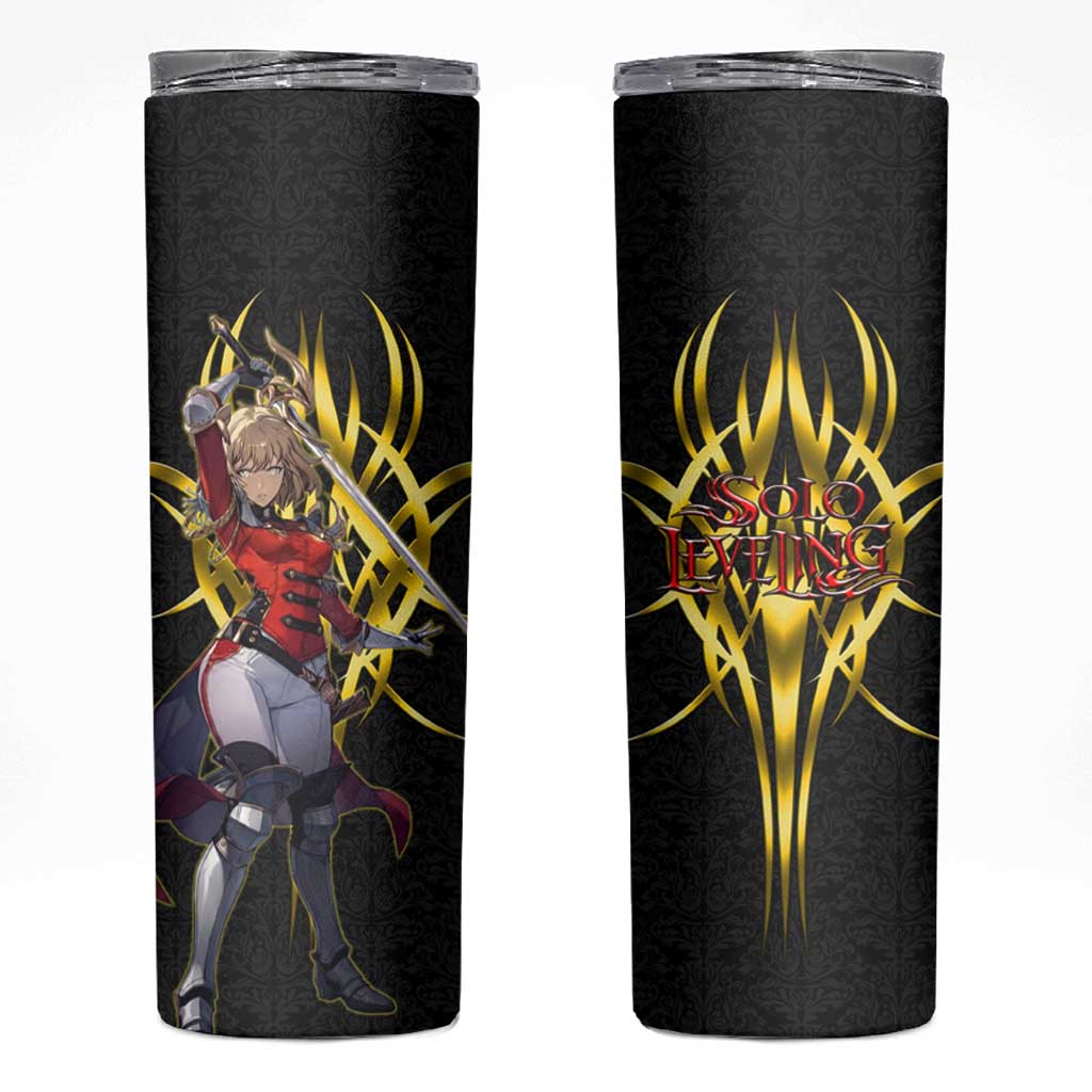 Cha Hae In Solo Leveling Skinny Tumbler Golden Bladecore Anime Style