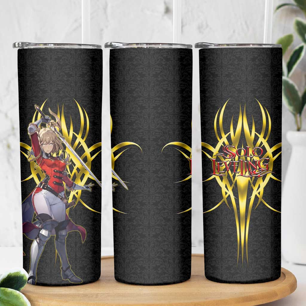 Cha Hae In Solo Leveling Skinny Tumbler Golden Bladecore Anime Style