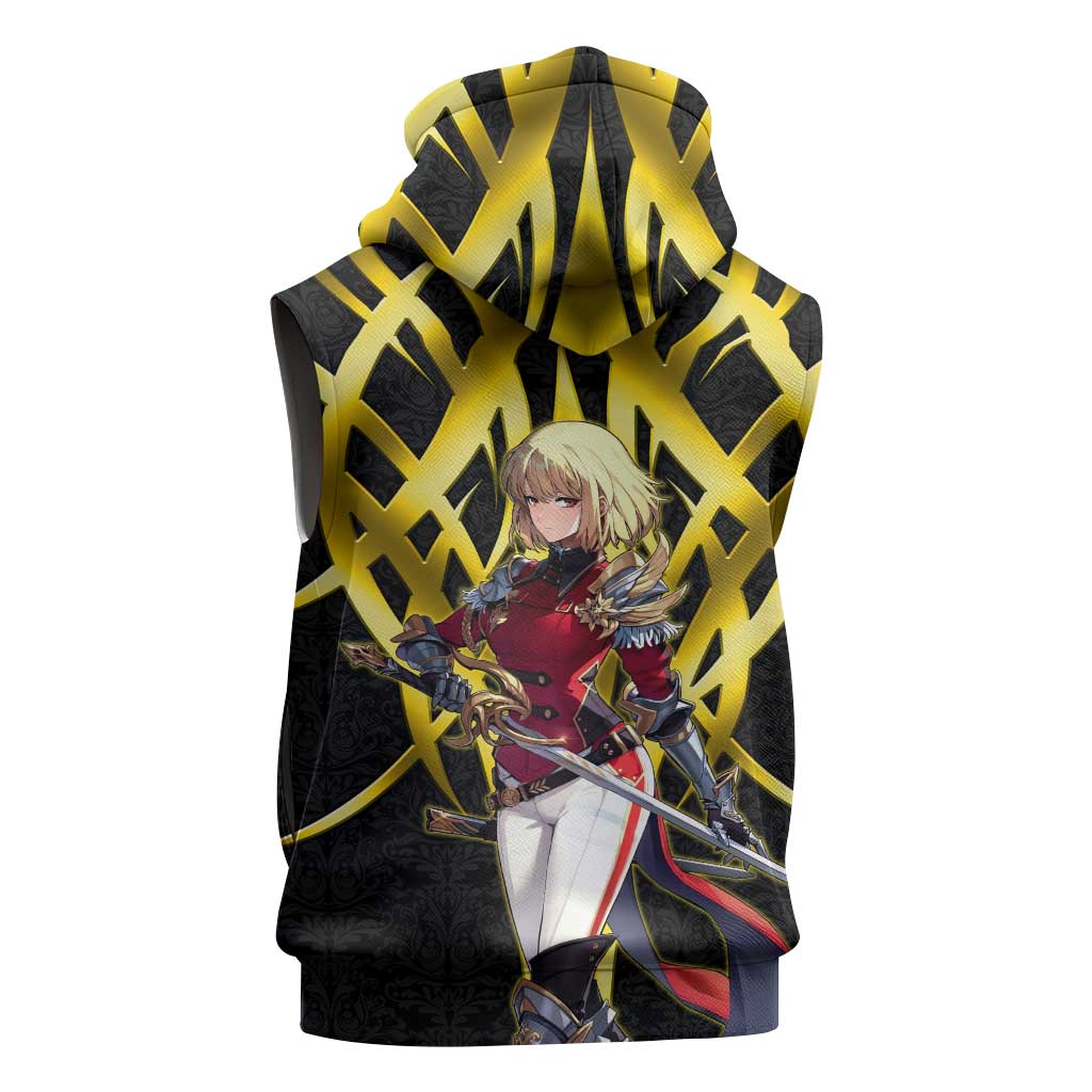 Cha Hae In Solo Leveling Sleeveless Hoodie Golden Bladecore Anime Style