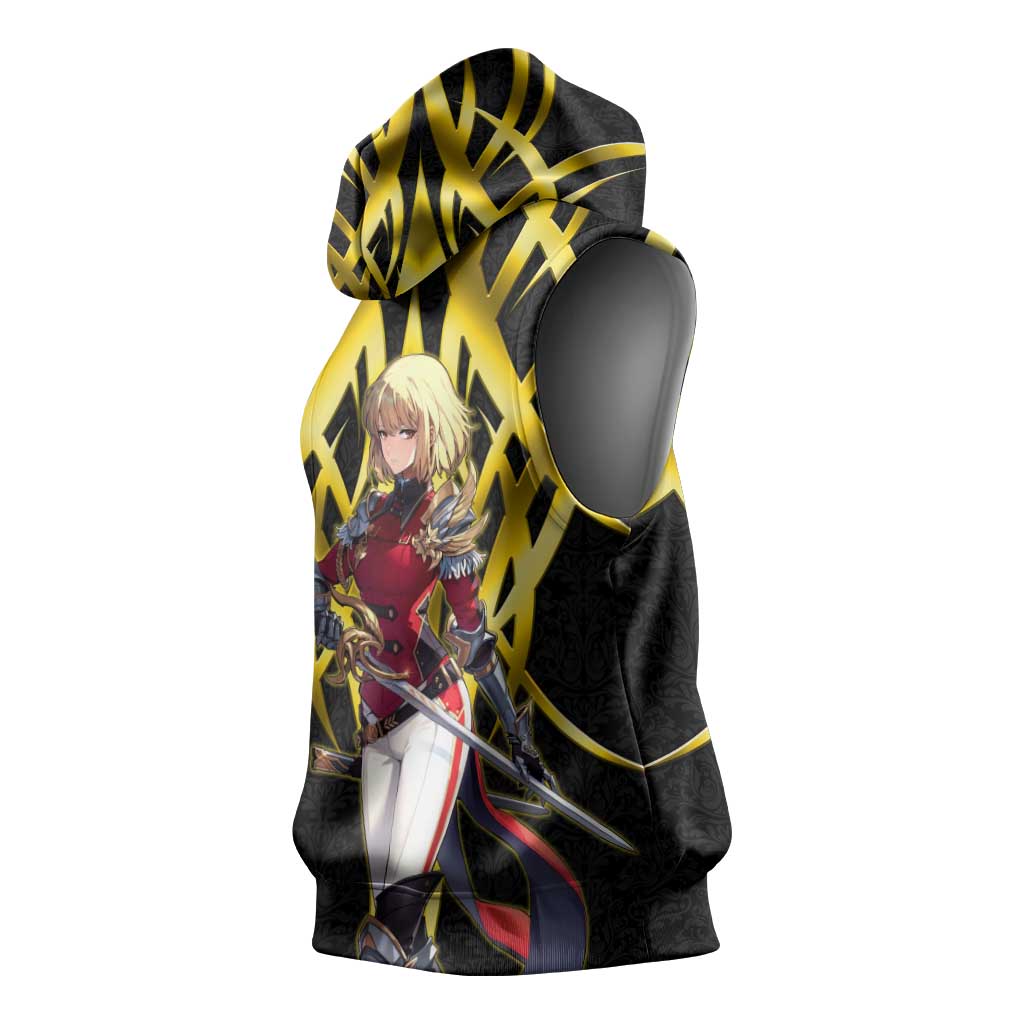 Cha Hae In Solo Leveling Sleeveless Hoodie Golden Bladecore Anime Style