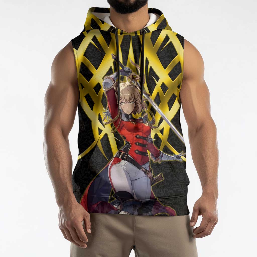 Cha Hae In Solo Leveling Sleeveless Hoodie Golden Bladecore Anime Style