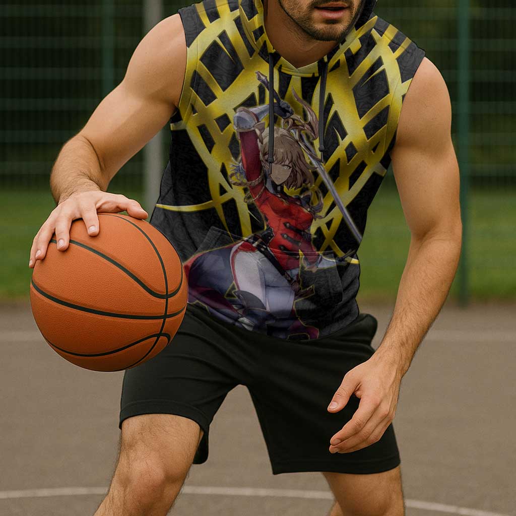 Cha Hae In Solo Leveling Sleeveless Hoodie Golden Bladecore Anime Style