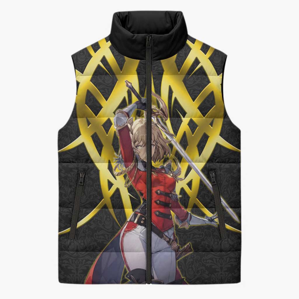 Cha Hae In Solo Leveling Sleeveless Puffer Jacket Golden Bladecore Anime Style