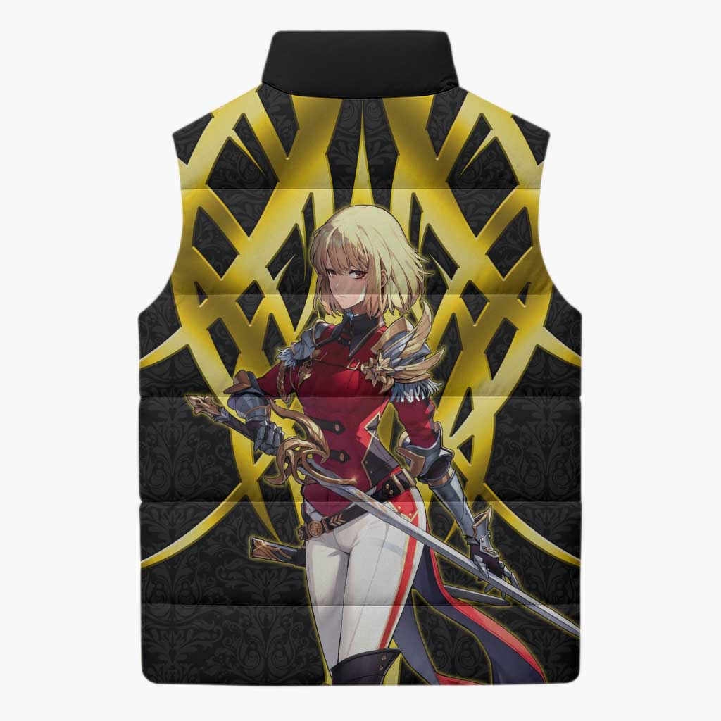 Cha Hae In Solo Leveling Sleeveless Puffer Jacket Golden Bladecore Anime Style