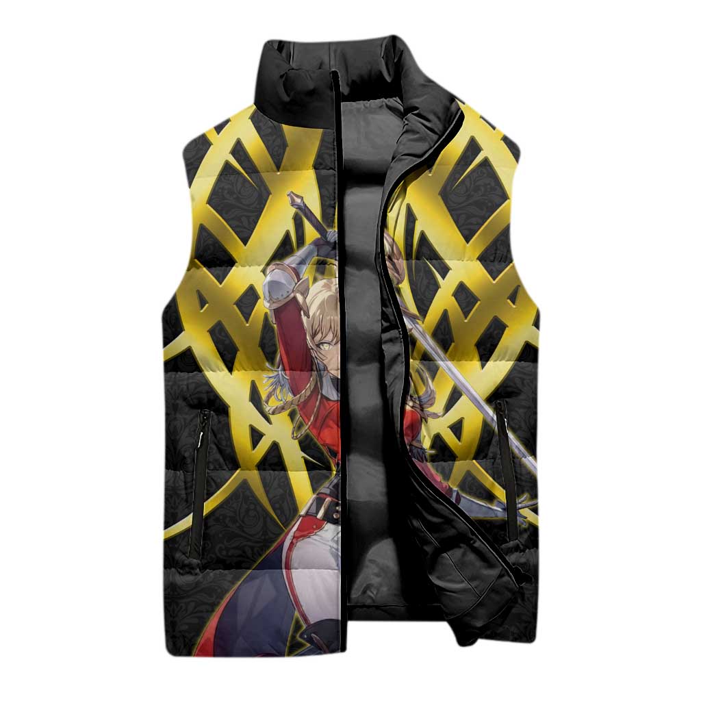 Cha Hae In Solo Leveling Sleeveless Puffer Jacket Golden Bladecore Anime Style