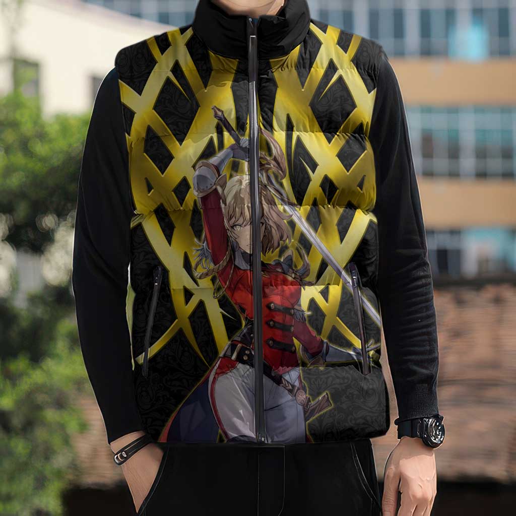 Cha Hae In Solo Leveling Sleeveless Puffer Jacket Golden Bladecore Anime Style