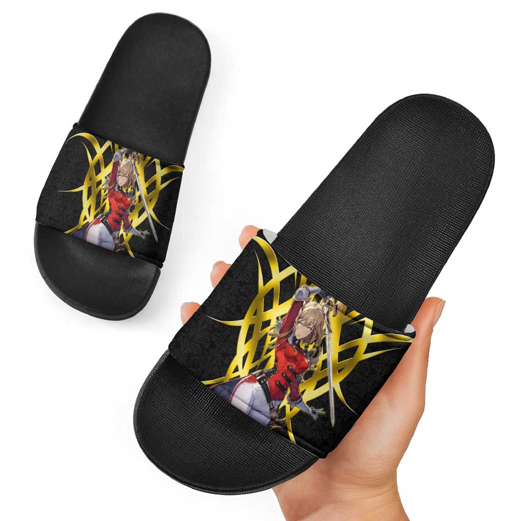 Cha Hae In Solo Leveling Slide Sandals Golden Bladecore Anime Style