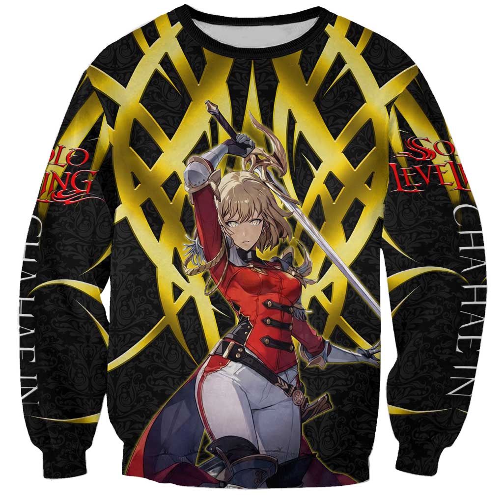 Cha Hae In Solo Leveling Sweatshirt Golden Bladecore Anime Style