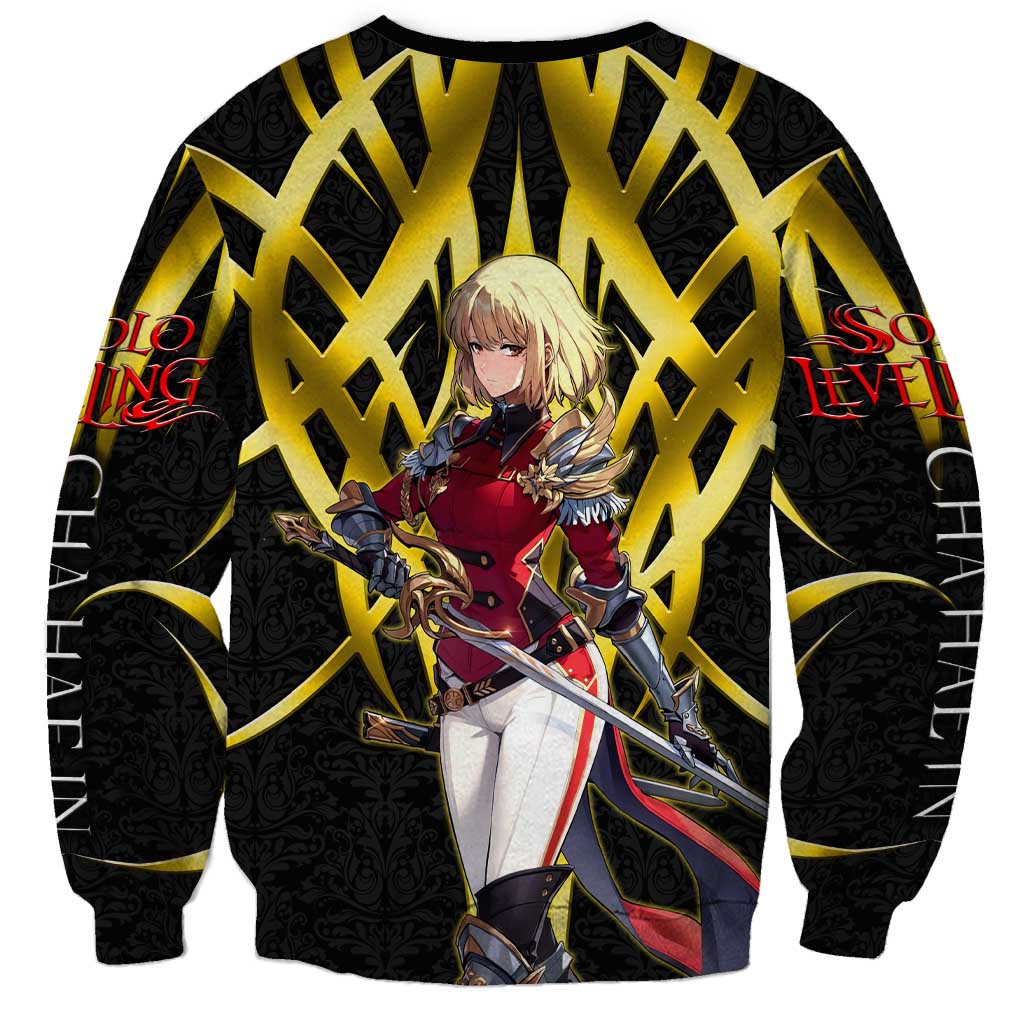 Cha Hae In Solo Leveling Sweatshirt Golden Bladecore Anime Style