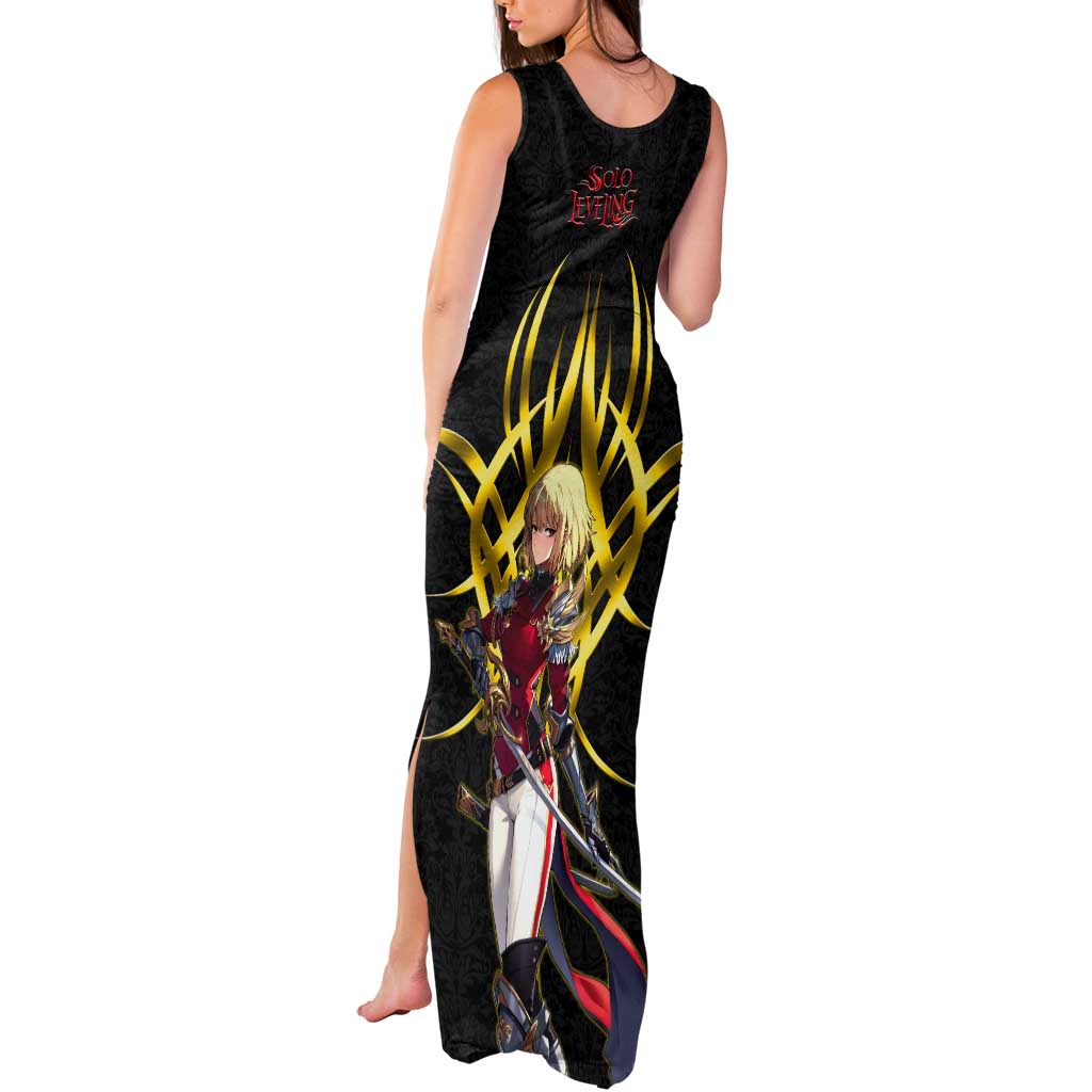 Cha Hae In Solo Leveling Tank Maxi Dress Golden Bladecore Anime Style
