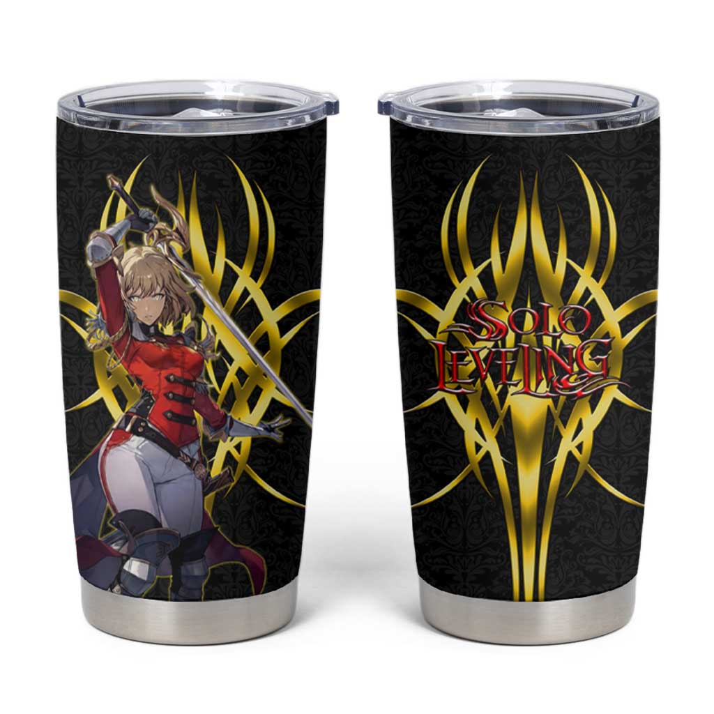 Cha Hae In Solo Leveling Tumbler Cup Golden Bladecore Anime Style
