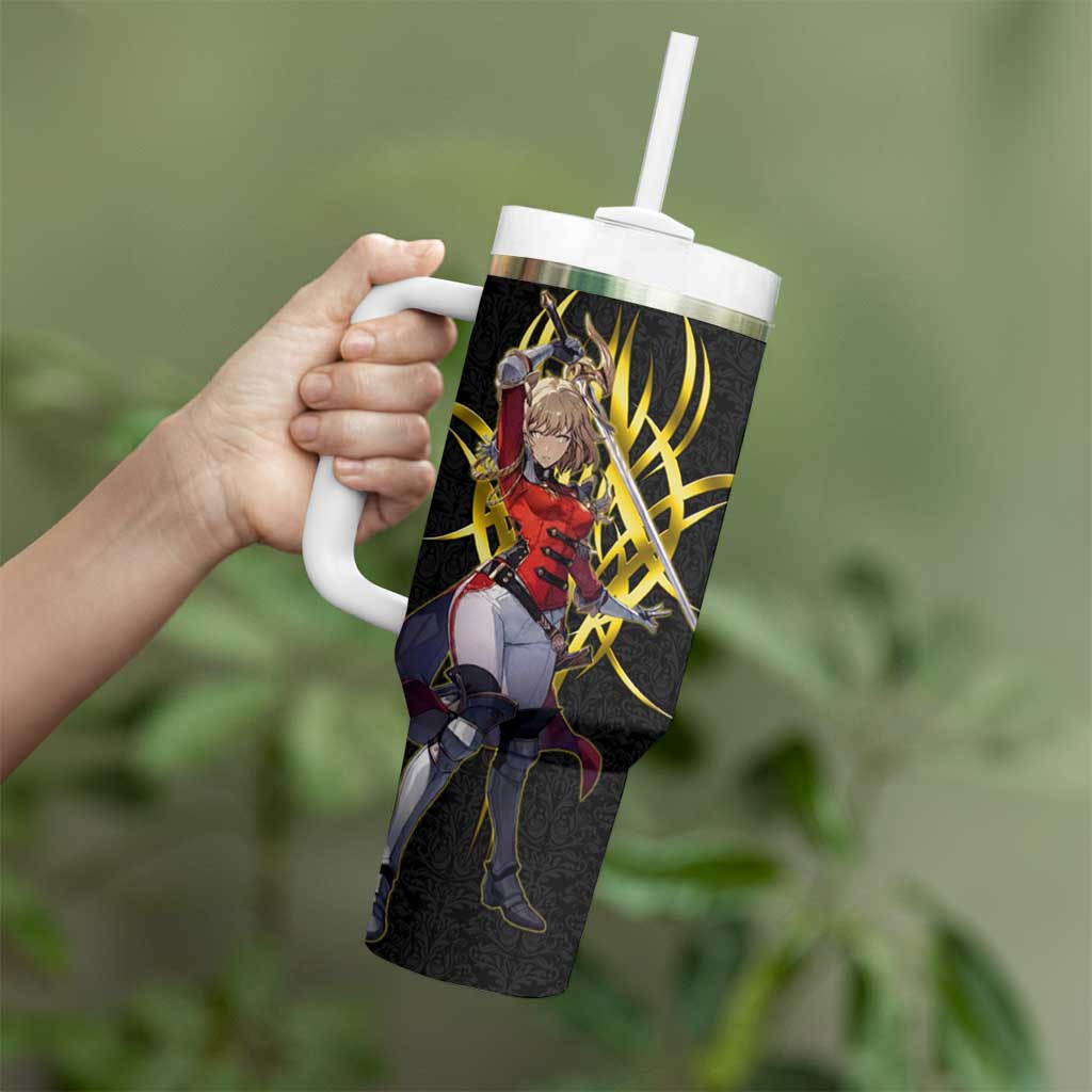 Cha Hae In Solo Leveling Tumbler With Handle Golden Bladecore Anime Style