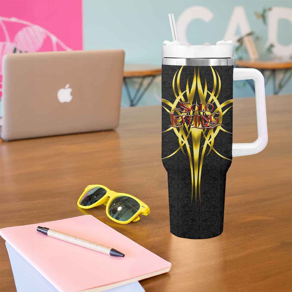 Cha Hae In Solo Leveling Tumbler With Handle Golden Bladecore Anime Style