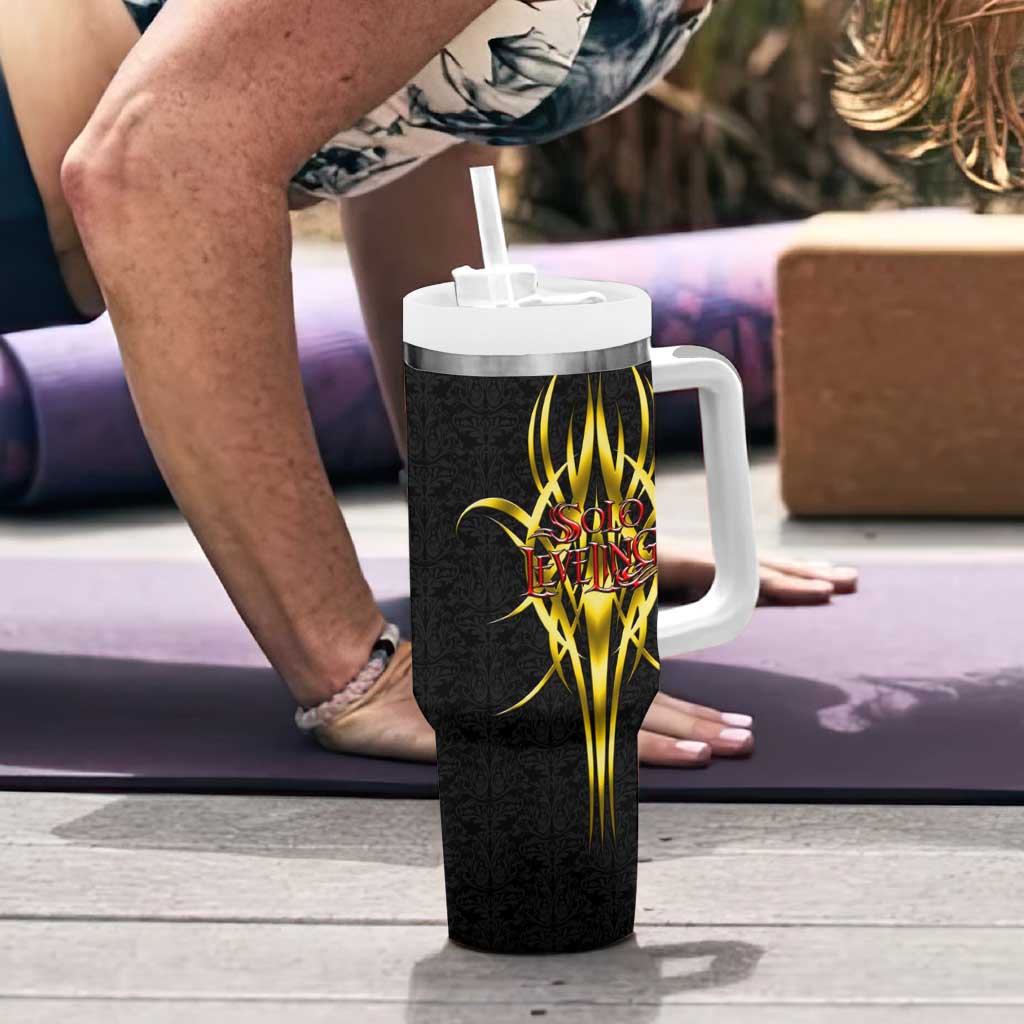 Cha Hae In Solo Leveling Tumbler With Handle Golden Bladecore Anime Style