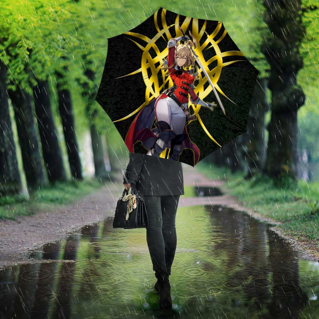 Cha Hae In Solo Leveling Umbrella Golden Bladecore Anime Style