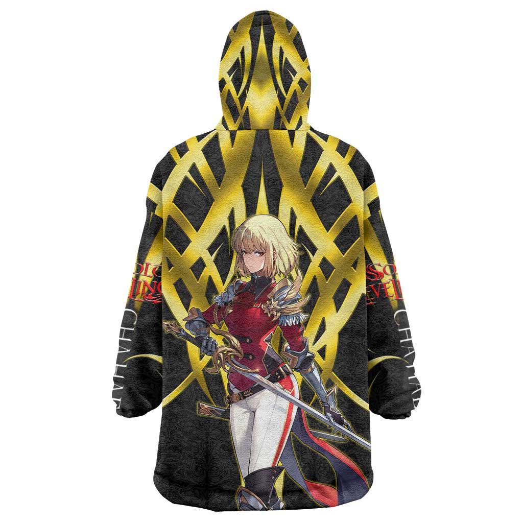 Cha Hae In Solo Leveling Wearable Blanket Hoodie Golden Bladecore Anime Style