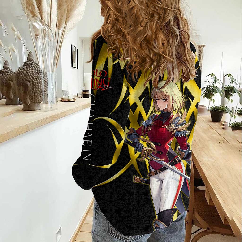 Cha Hae In Solo Leveling Women Casual Shirt Golden Bladecore Anime Style