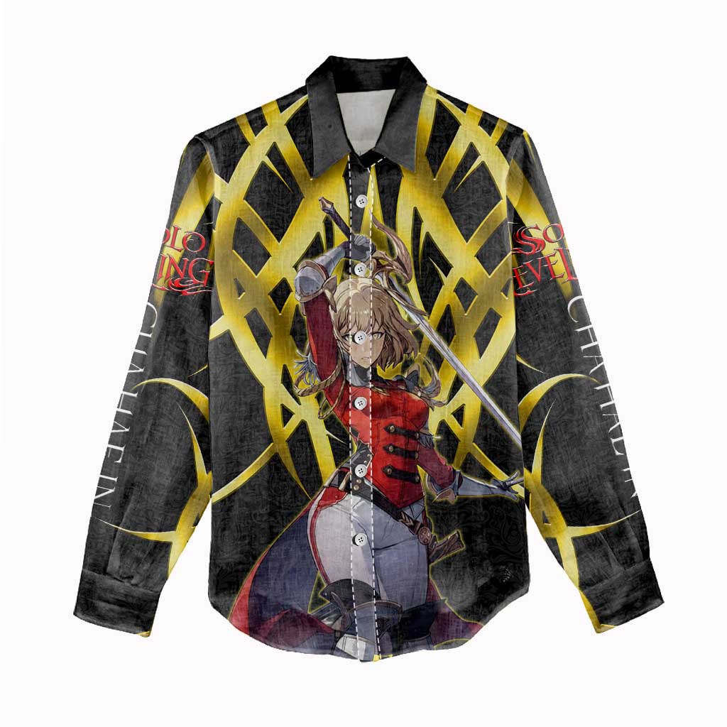 Cha Hae In Solo Leveling Women Casual Shirt Golden Bladecore Anime Style
