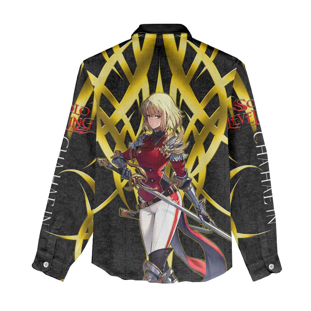Cha Hae In Solo Leveling Women Casual Shirt Golden Bladecore Anime Style