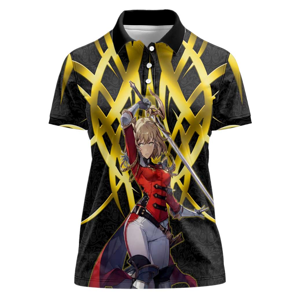 Cha Hae In Solo Leveling Women Polo Shirt Golden Bladecore Anime Style